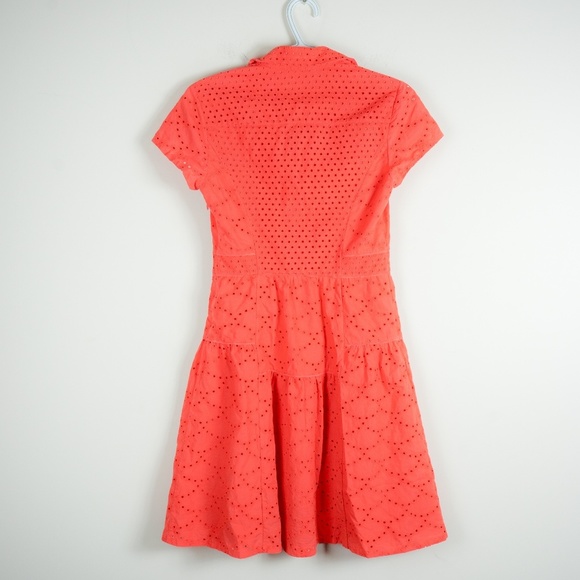 Diane Von Furstenberg Skylar Coral Eyelet Dress 2 - Picture 3 of 3